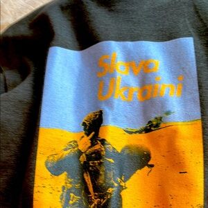 Graphic Tee with Slava Ukraini Design